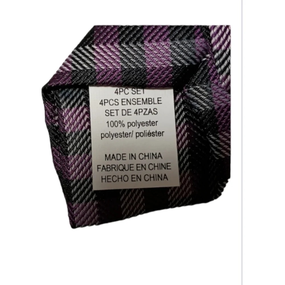 Purple and Black Striped Clip On Boys Tie for Boy 2-5 Years Old